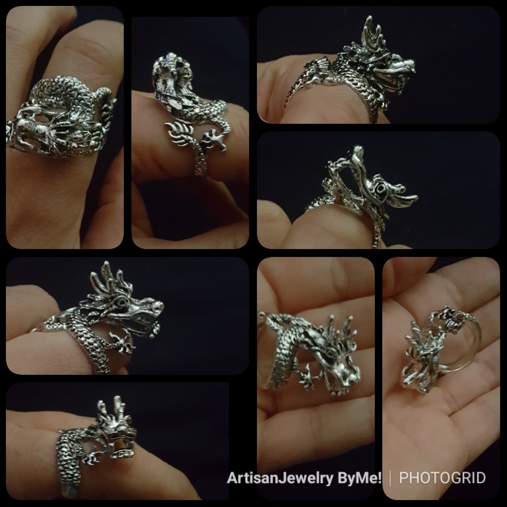 SerpantDragonRing Tibetan Silver Handmade Sz9